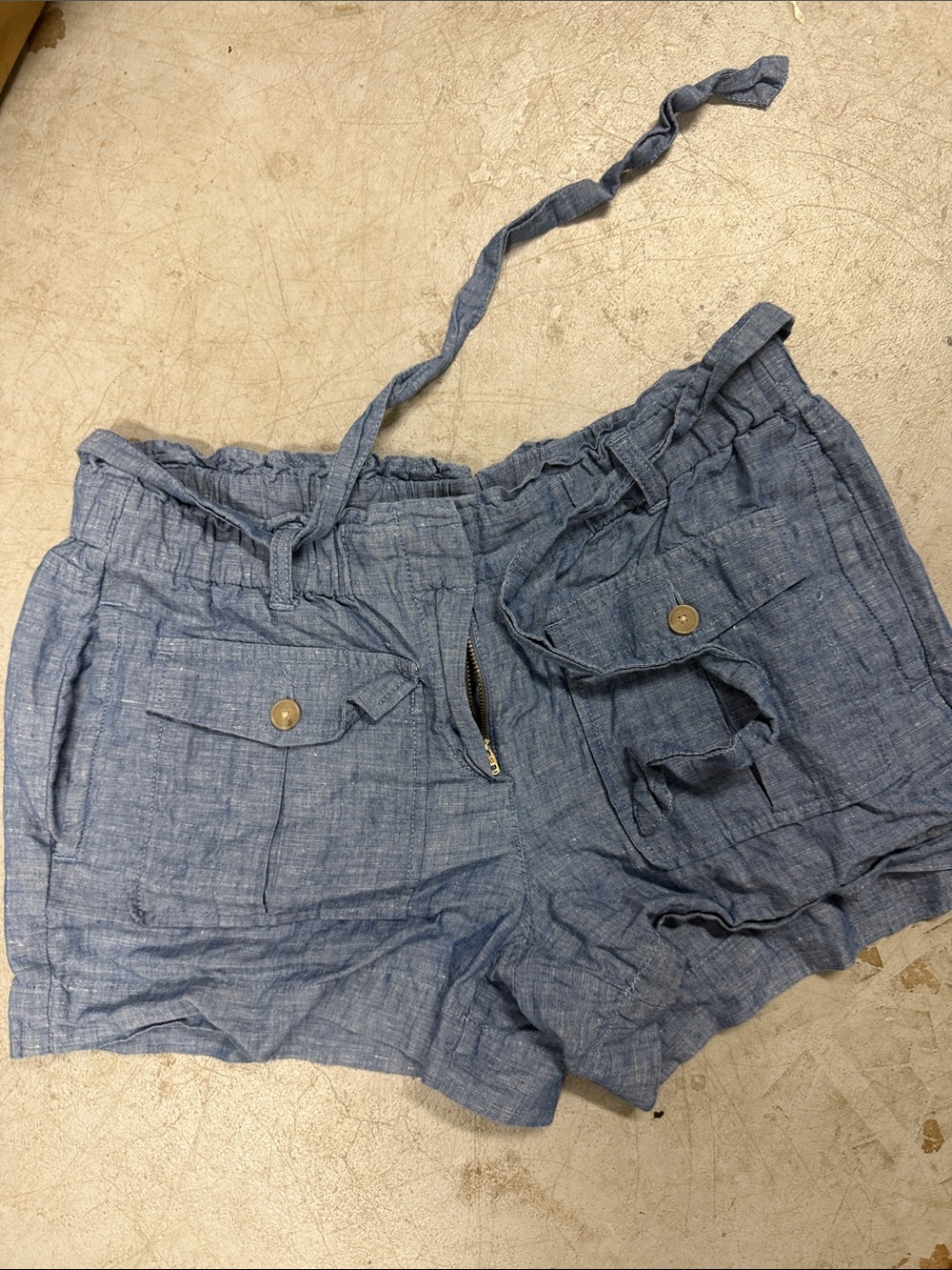Women's Lightweight Chambray Shorts Blue Ann Taylor LOFT Size Small Cute Shorts